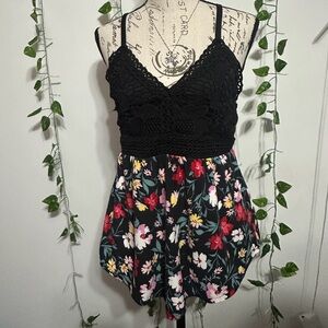 No Boundaries Black Floral Camisole